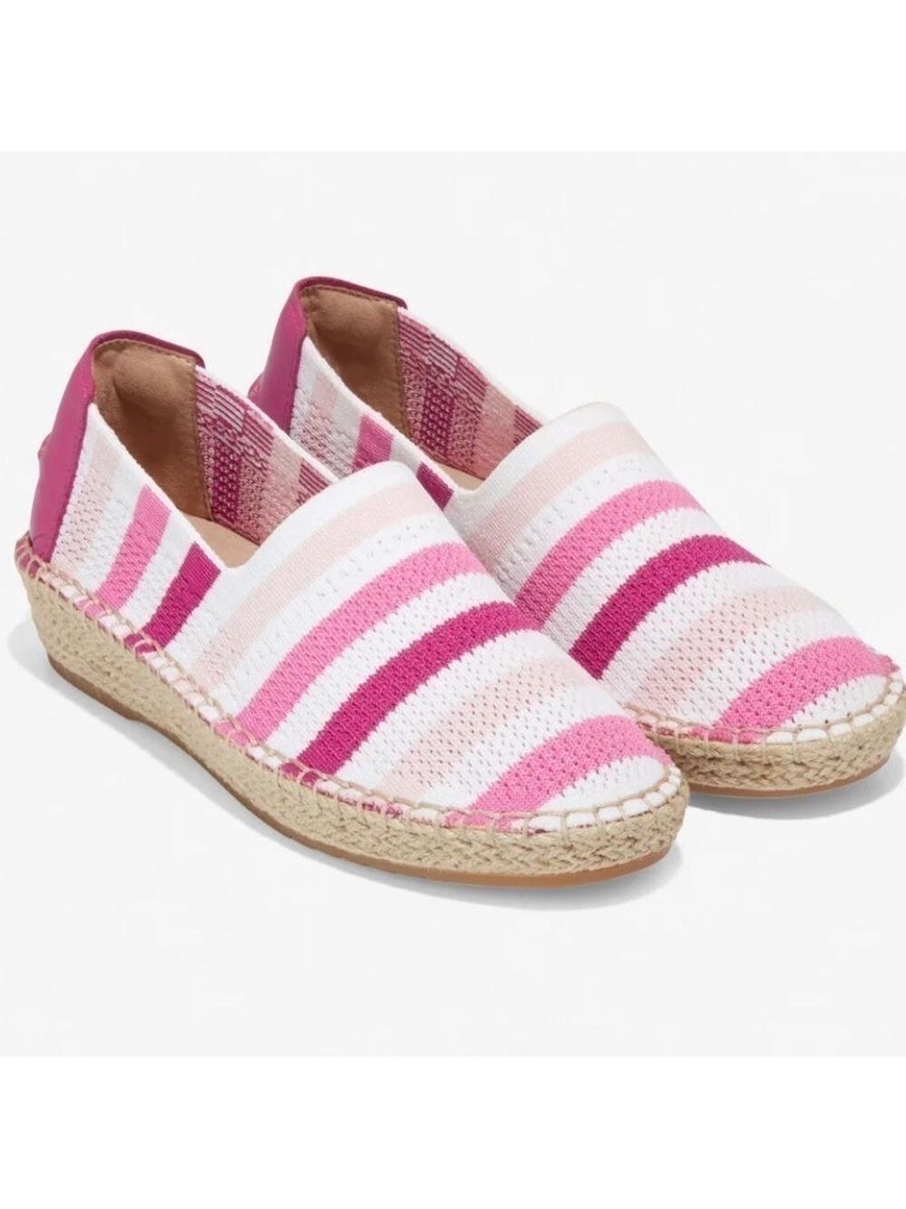 NIB Cole Haan Cloudfeel Stitchlite Espadrille Flat in Pink Stripe